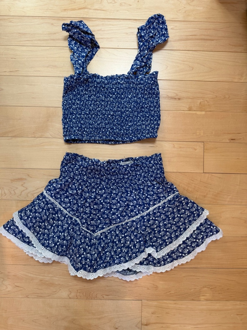 Tween boutique crop top and skirt set